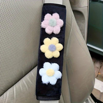 Car Seat Belt Shoulder Pads 2pcs Floral Anti-Strangle Protective