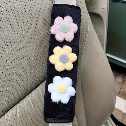 Car Seat Belt Shoulder Pads 2pcs Floral Anti-Strangle Protective