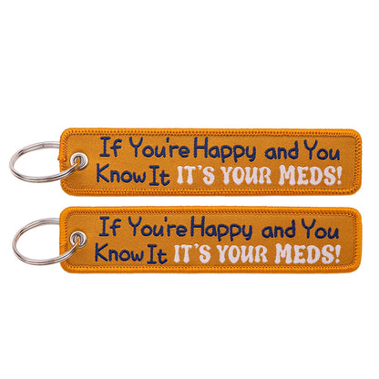 Embroidered Keys Tag Keychain - Personalized Key Identifier Fob