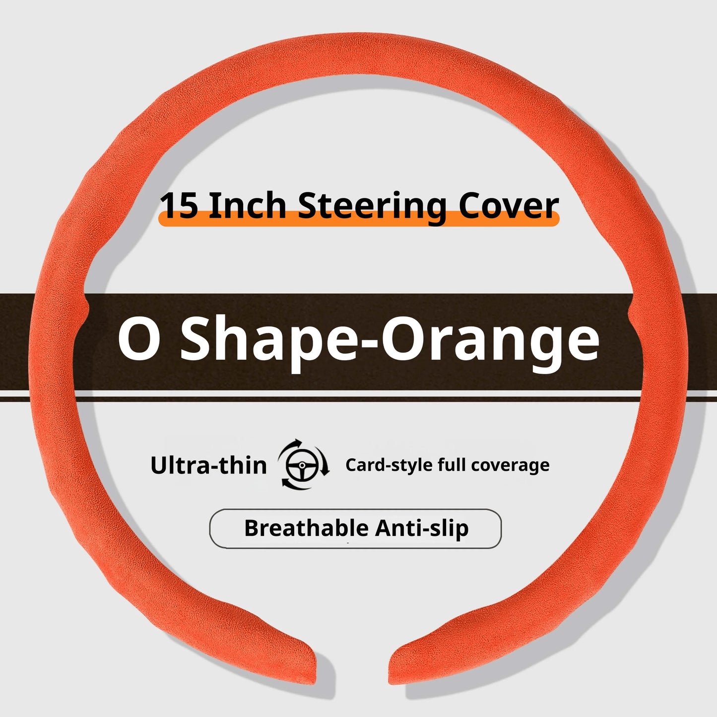 Genesis Ultrasuede Steering Wheel Cover - Round Shape / Orange