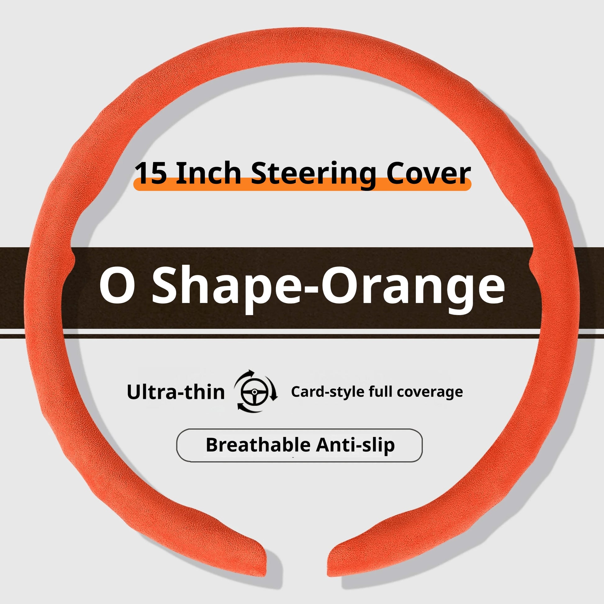 Genesis Ultrasuede Steering Wheel Cover - Round Shape / Orange