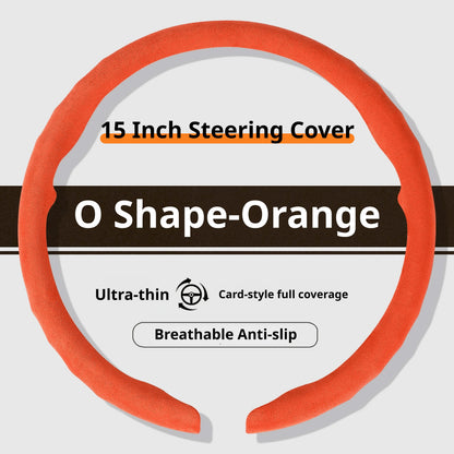 Genesis Ultrasuede Steering Wheel Cover - Round Shape / Orange