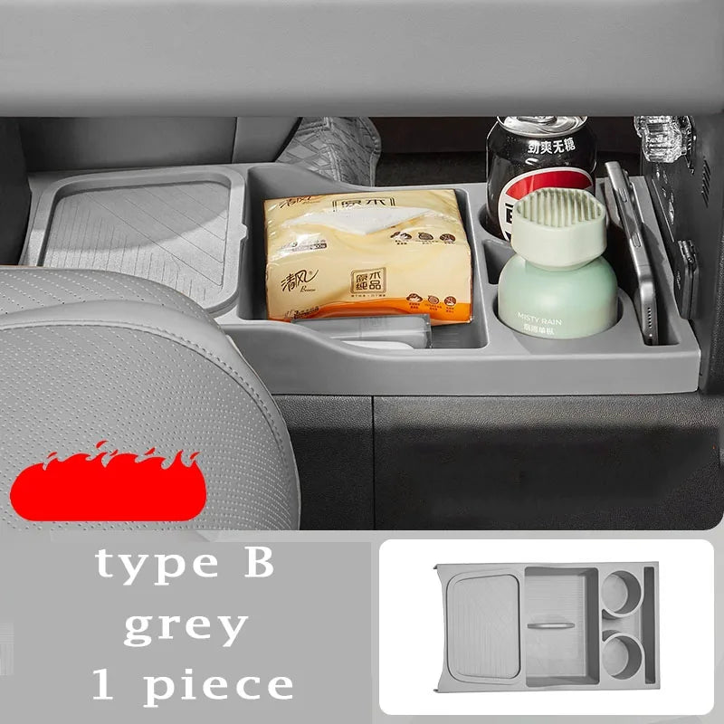 For BYD Ti7 Leopard Titanium 7 Accessories 2025 2026 Center Console Storage Box Double Layer Silicone Water Cup Storage Bo…