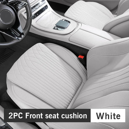 Tesla Car Seat Cushion – Nappa Leather, Breathable & Non-Slip Universal Four Seasons Pad - 1PC Black Front