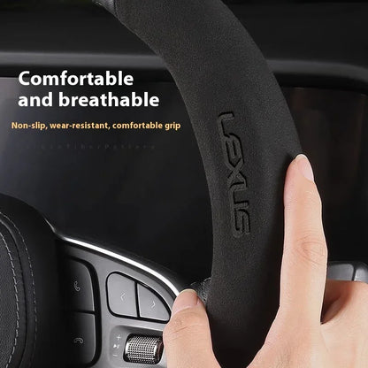 Lexus ES RX NX IS GS Suede Carbon Fiber Steering Wheel Cover - Ventilate Carbon
