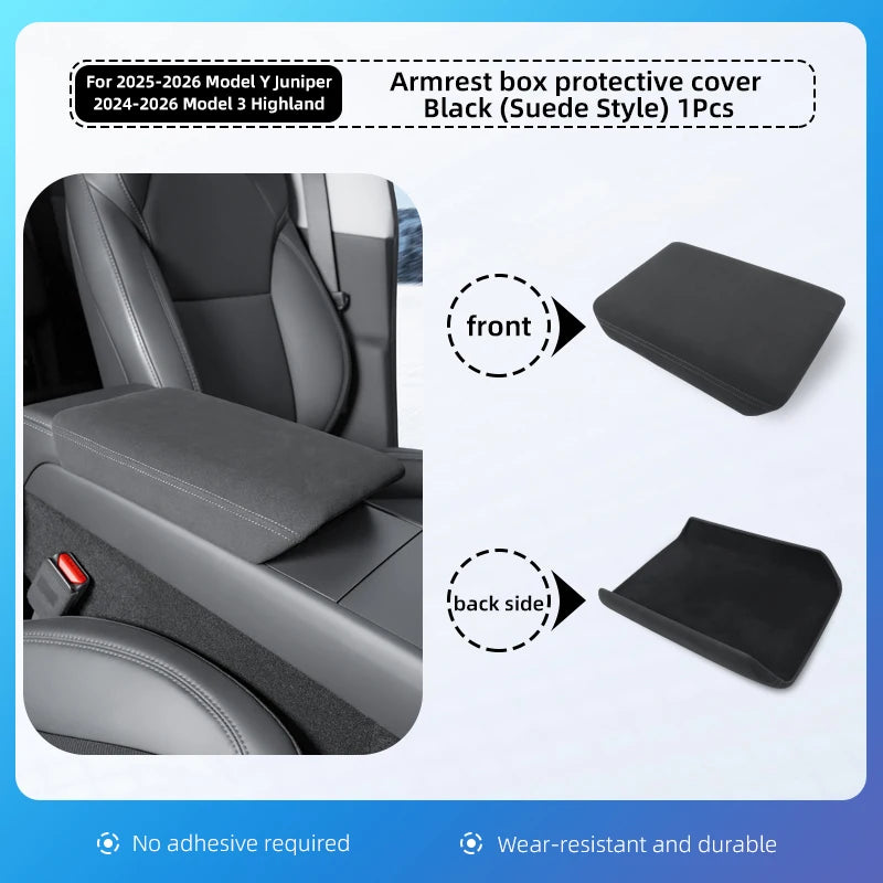 Armrest Box Cover for Tesla Model Y Juniper & Model 3 Highland – Soft Anti-Scratch Case