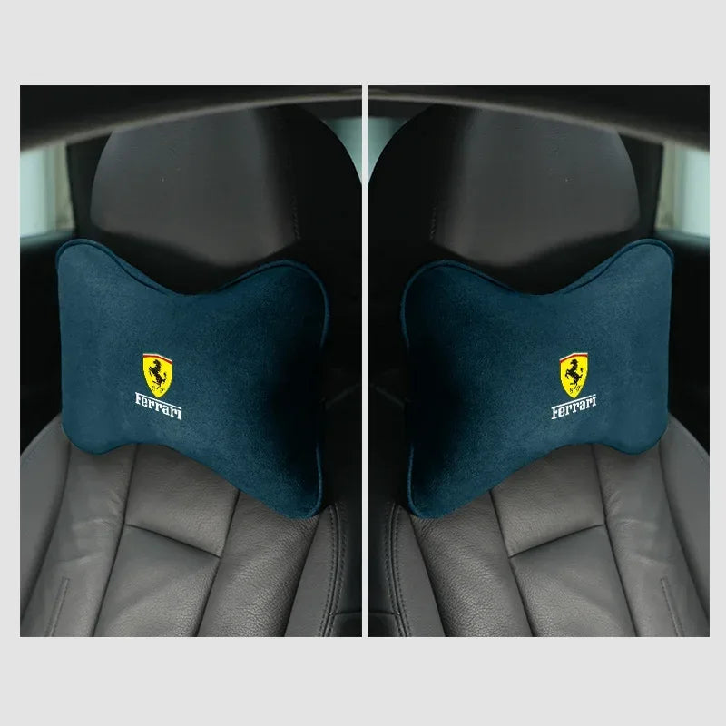 Ferrari Suede Neck Pillow - 2pc-Blue