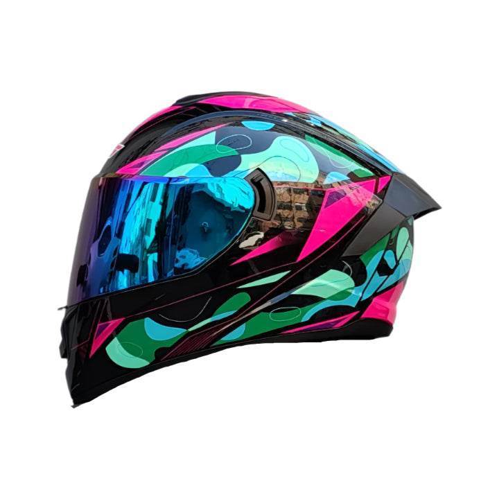 Full Face Motorcycle Racing Helmet – Winter Warm Double Visor Sports Helmet for Motorbike Riders - 1 / S
