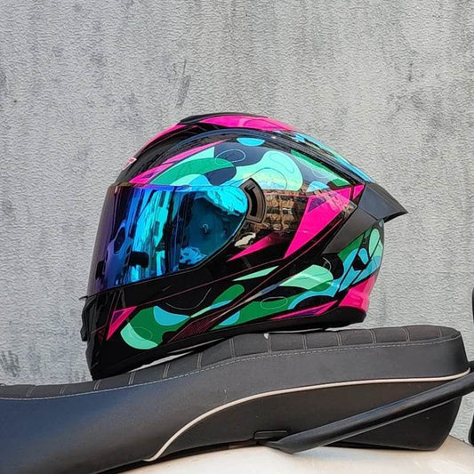 Double Visor Racing & Sports Motorbike Helmet - 17 / M