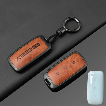 Metal Leather Car Key Case Cover for Geely Proton Vehicles