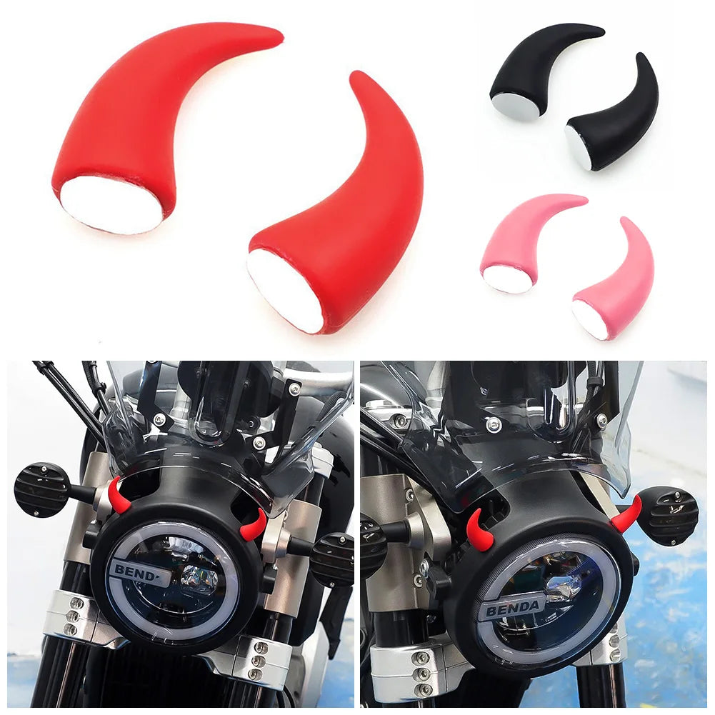 3D Devil Horn Car Interior Stickers – Fun Dashboard & Steering Wheel Decor