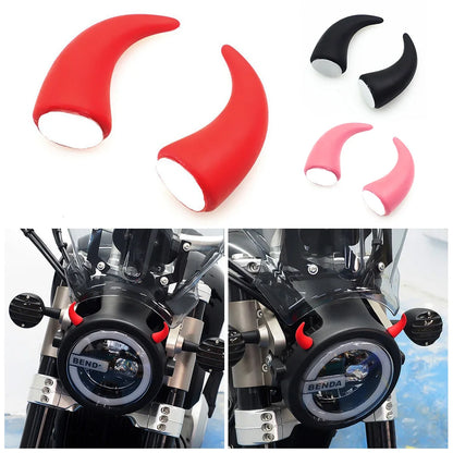 3D Devil Horn Car Interior Stickers – Fun Dashboard & Steering Wheel Decor