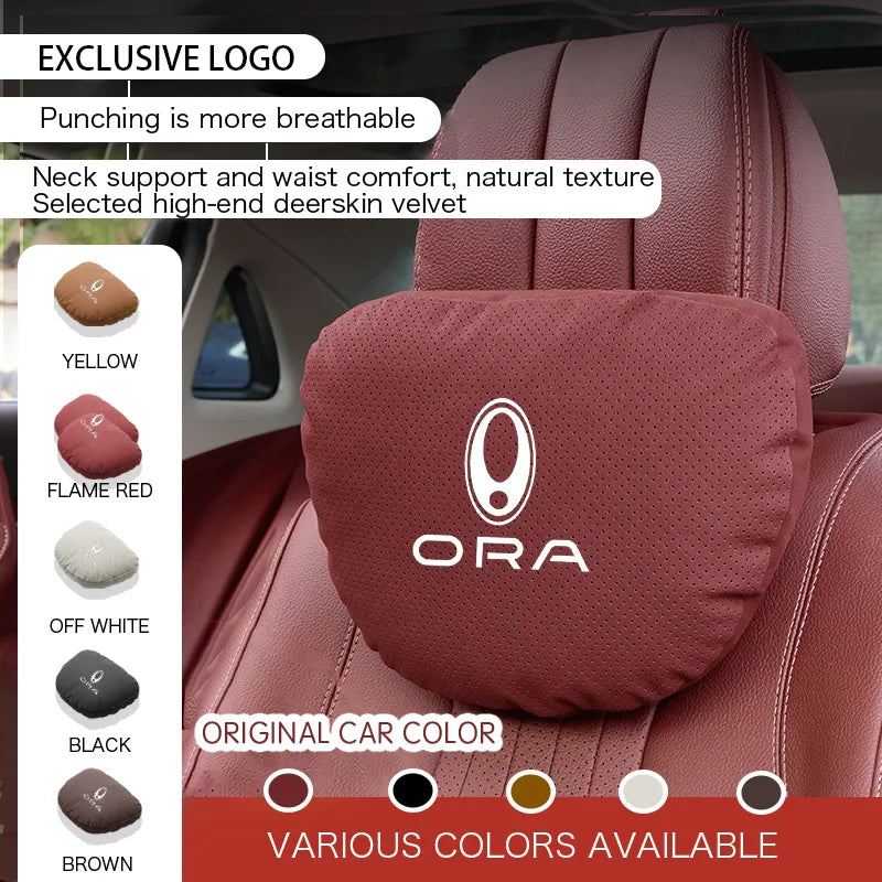 GWM ORA Car Neck Headrest & Lumbar Support Pillow Set