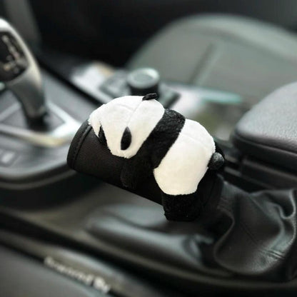 Soft Plush Panda Car Gear Shift Cover Hand Brake Case Interior Decor