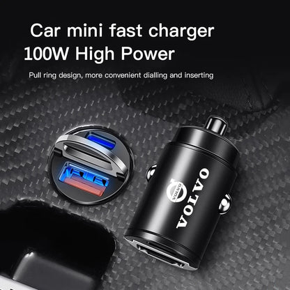 100W QC3.0 PD Fast Car Charger USB-C for Volvo XC60 XC90 S60 V60