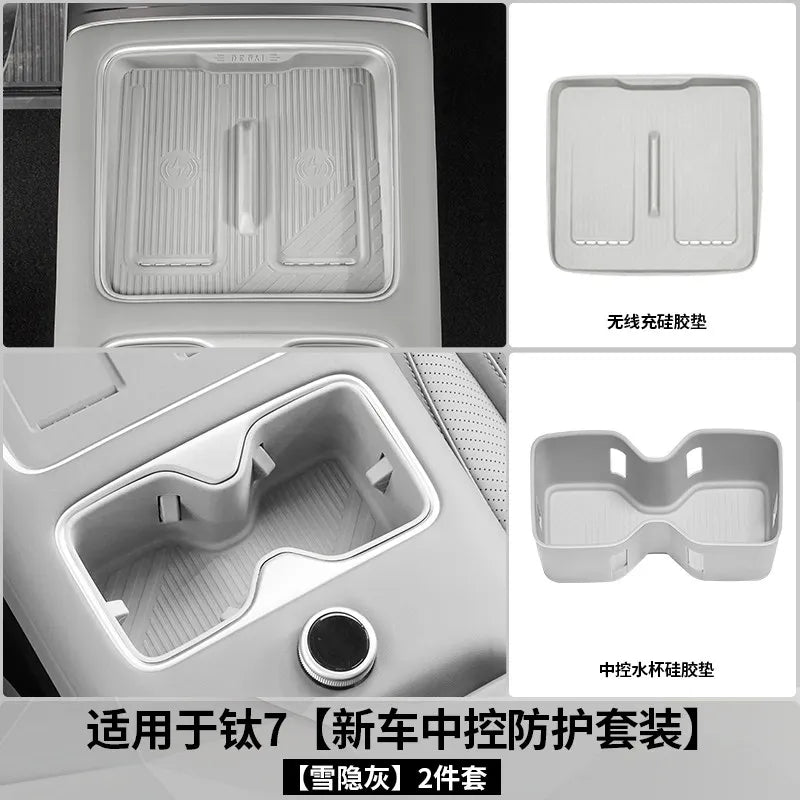 BYD Ti7 Behind-Screen Dashboard Storage Box - Gray 2 Pcs