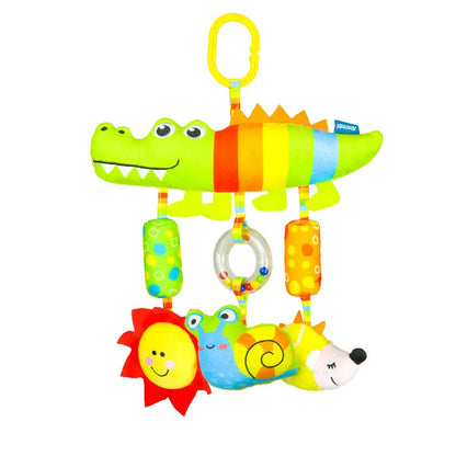 Baby Hanging Rattle Toy – Rainbow Plush Mobile for Stroller & Crib - Elephant