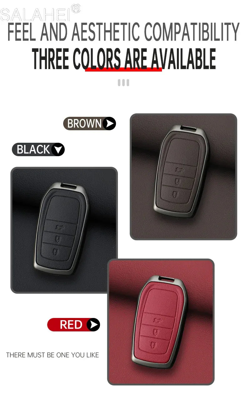 Toyota Key Cover - Zinc Alloy Case - B-red keyring