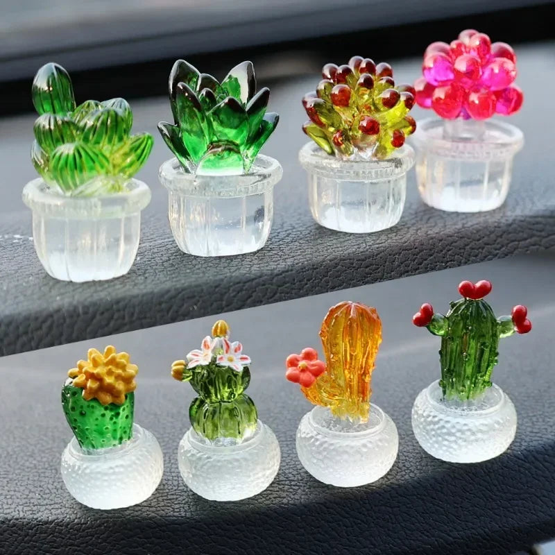 Mini Cactus Car Dashboard Ornament