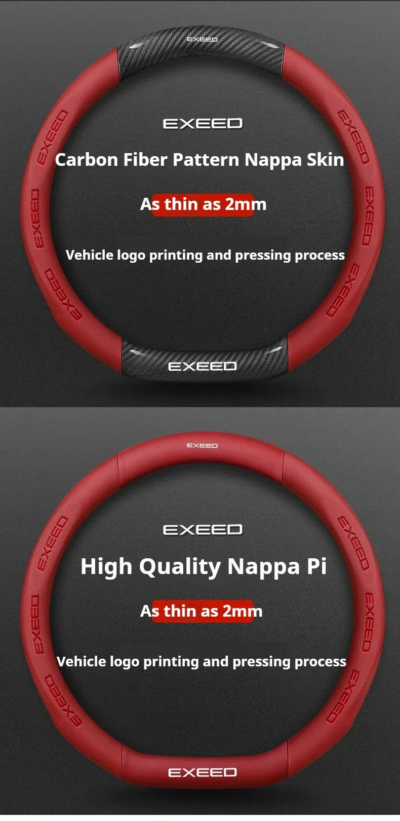 Chery Exeed Carbon Fiber Leather Suede Steering Wheel Cover - D Black-Carbon Fiber