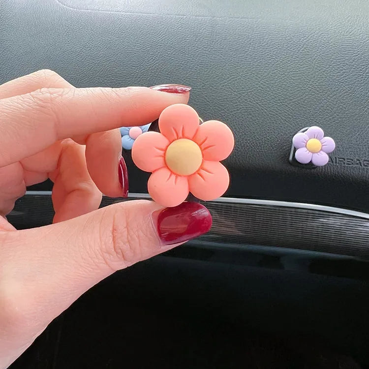 Cute Flower Car Air Vent Perfume Clip Aromatherapy Diffuser - Pink