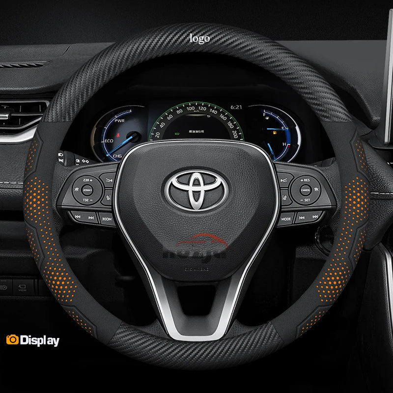 Toyota Carbon Fiber Leather Steering Wheel Cover