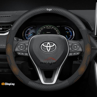 Toyota Carbon Fiber Leather Steering Wheel Cover