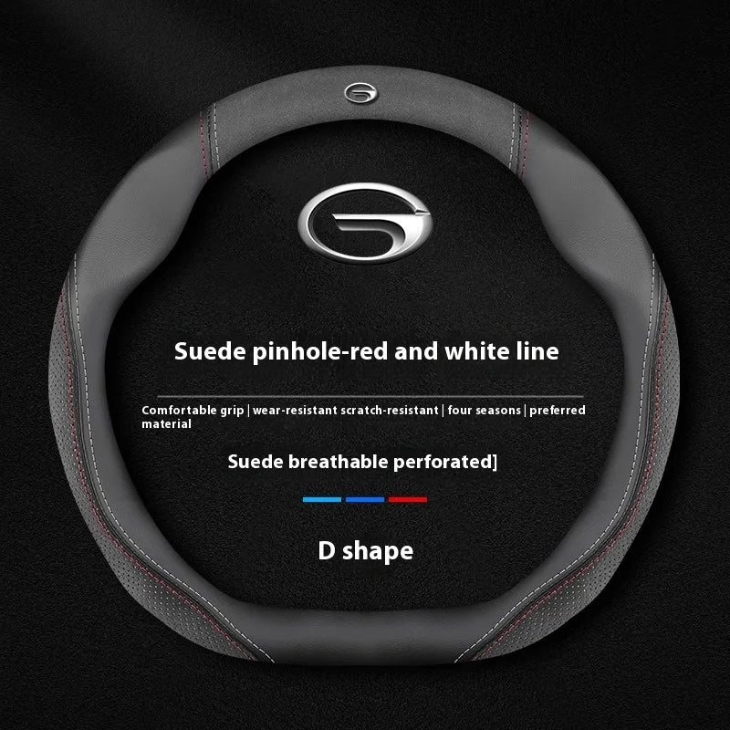 Suede Leather Steering Wheel Cover for Trumpchi GAC Ga3 Ga4 Ga5