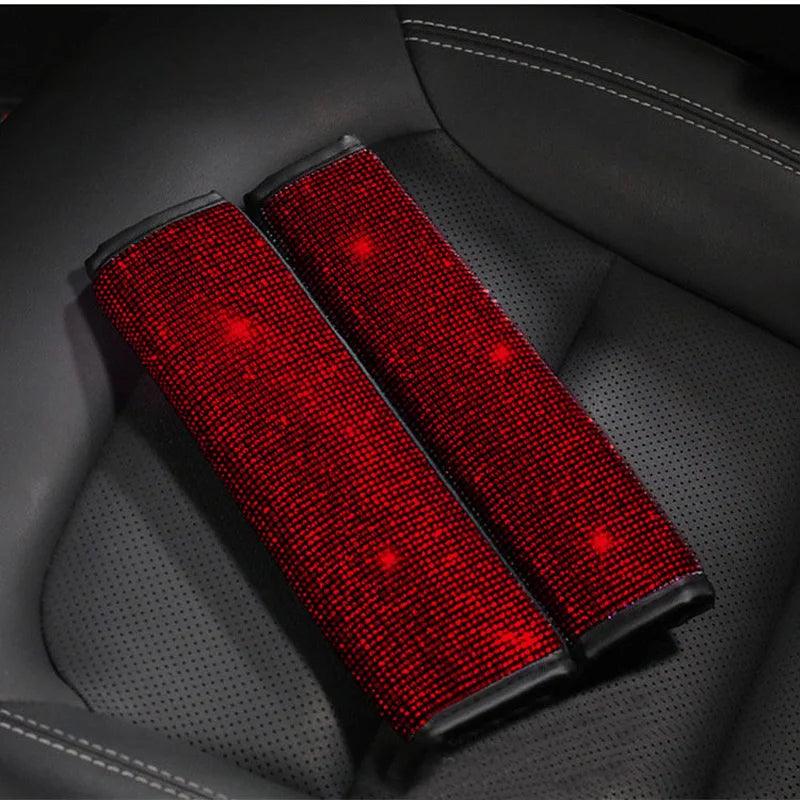 Crystal Rhinestone Seat Belt Covers 2-Pack Diamond Shoulder Pads