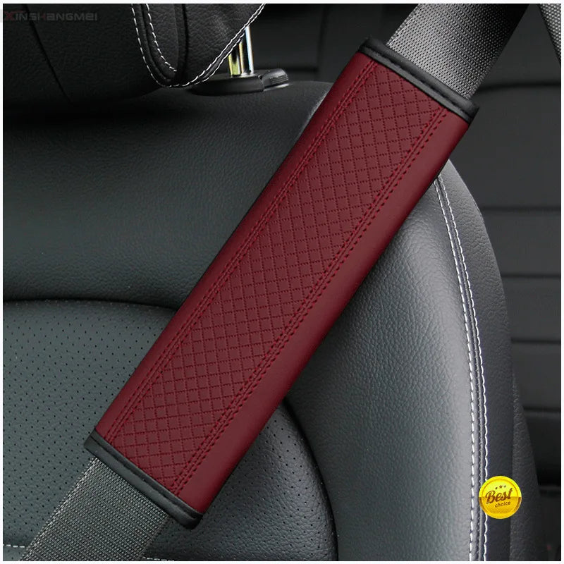 Leather Seat Belt Shoulder Pads – Breathable Safety Covers & Cushion Protection - 1