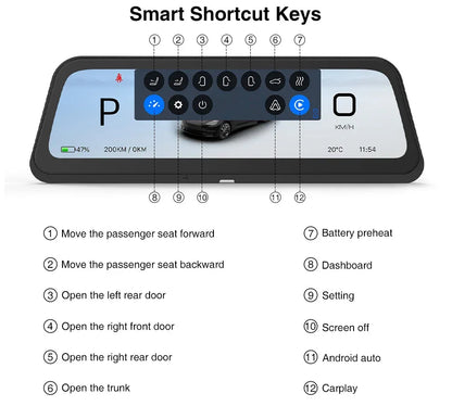 9.6" Tesla HUD Display with CarPlay & Android Auto - 
