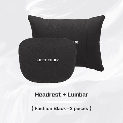 JETOUR Car Headrest Lumbar Support Pillow T2 T3 X70 X90 X95 - black 1set