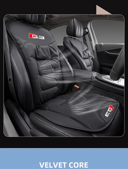 Leather Car Seat Cover Universal Four Seasons Car Front/Rear Seat Cushion for Audi Q3 Q7 Q8 TT Chair Protector Pad Accessories