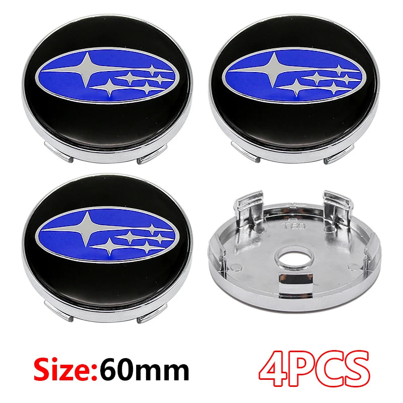 4Pcs ABS 60mm Subaru Wheel Hub Center Caps
