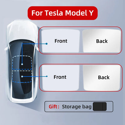 Tesla Model 3 & Y Ice Cloth Roof Sunshade with Snap Buckle Fix