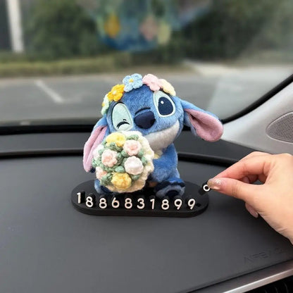 Disney Stitch Temporary Parking Number Plate Car Phone Holder