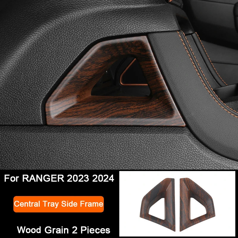 Ford Ranger Wildtrak Wood Grain Trim - Central Tray Frame