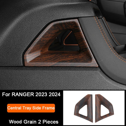 Ford Ranger Wildtrak Wood Grain Trim - Central Tray Frame