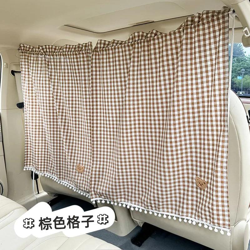 Universal Car Privacy Curtains Rear Seat Divider Blackout Sun Shades