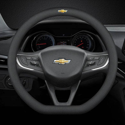 Chevrolet Leather Steering Wheel Cover – Fits Cruze, Camaro, Malibu, Silverado & More - DX-B