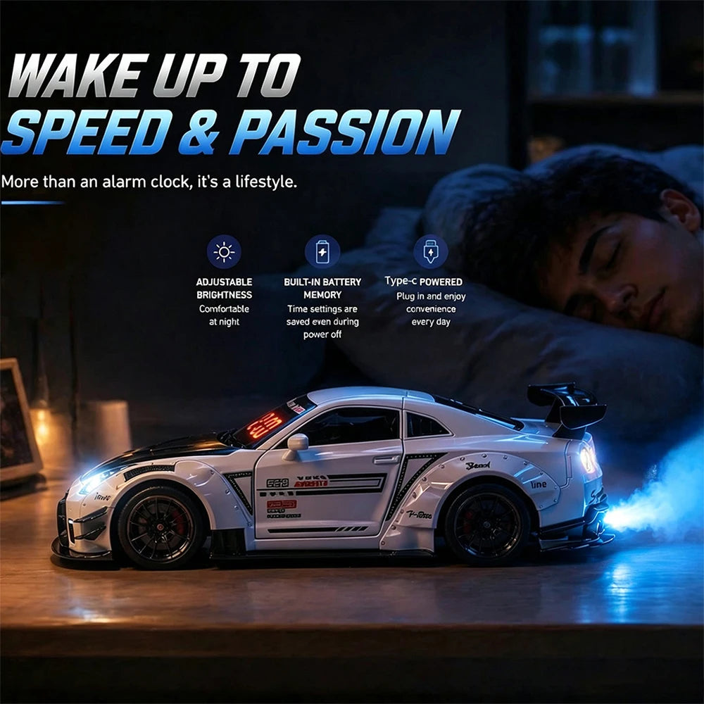 Rechargeable LED Hypercar Model Alarm Clock with Remote Control