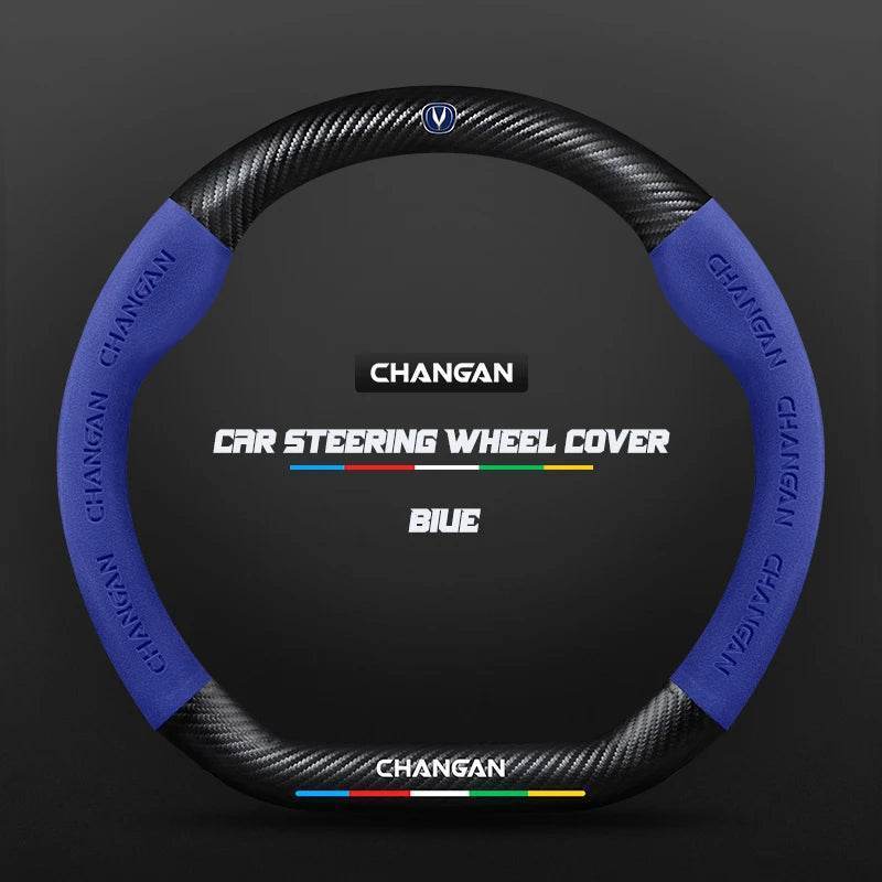 Changan Leather Steering Wheel Cover for CS35 Plus CS85 CS75 CS95 CS15 Eado Raeton - black