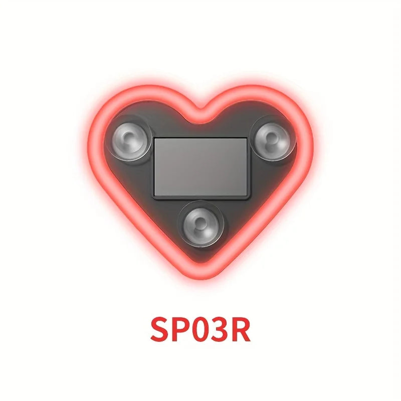 Solar LED Heart Car Window Light - Red