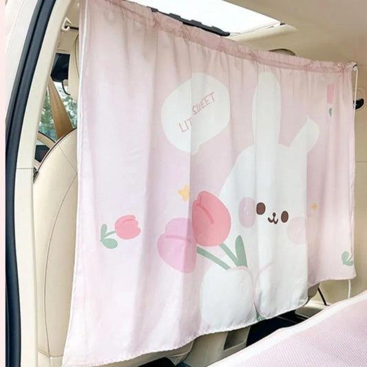 Universal Car Privacy Curtains Push-Pull Blackout Divider Rear Seat