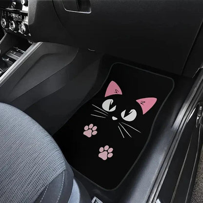 4PC Nordic Cat Cartoon Car Floor Mats Anti-Fouling Windmill Design