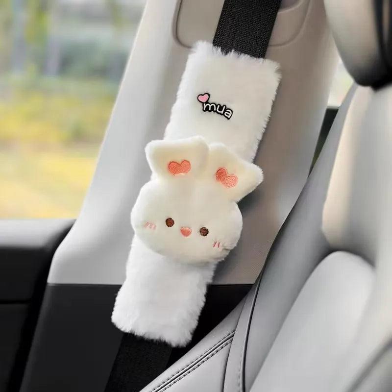 Plush Panda Car Seat Belt Covers 2pcs Auto Safety Shoulder Pads