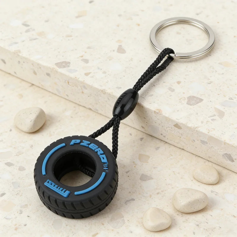 PVC Tire Keychain Car Key Ring Pendant for Auto Modification