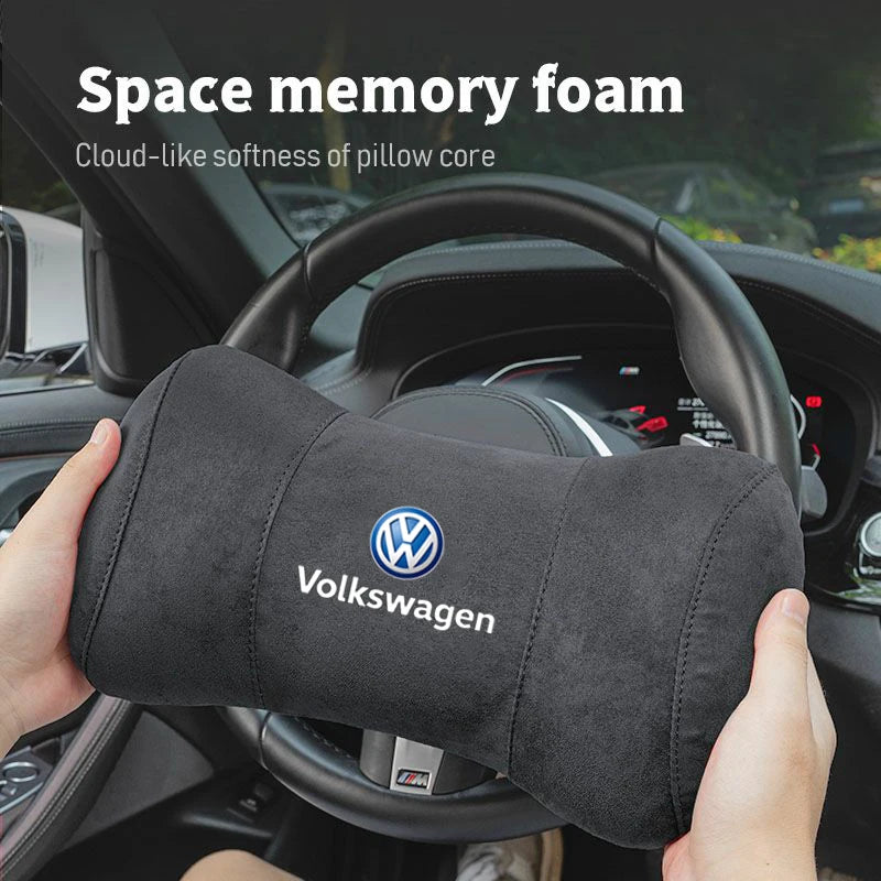 VW Suede Car Headrest Pillow