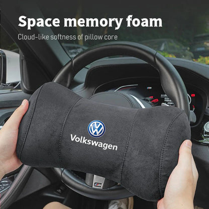 VW Suede Car Headrest Pillow