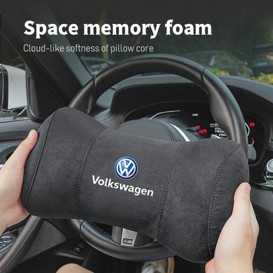 VW Suede Car Headrest Pillow